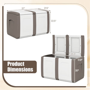 53 Gallon Patio Container with Lockable Lid, for Packages and Garden-Beige view 5