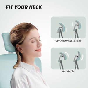 Ergonomic Office Chair, Mesh Desk Chair with Adjustable Headrest, Lumbar Support and Height – view 26