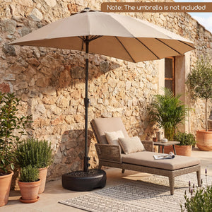 55 LBS Half Round Patio Umbrella Base, for Deck Lawn Poolside-Black view 3