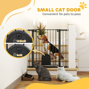 30"-52" Extra Wide Pet Gate Barrier with Small Door, 30"H Dog Gate with Safety Gate Barrier – view 26