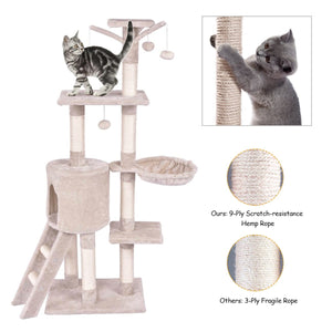 56 Inch Condo Scratching Posts Ladder Cat Play Tree view 6
