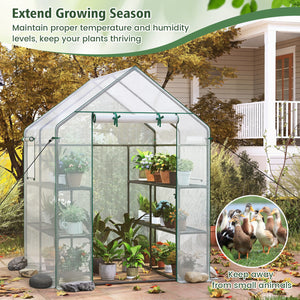 56 x 56 x 77 Inch Walk-in Greenhouse with Observation Windows-White view 7