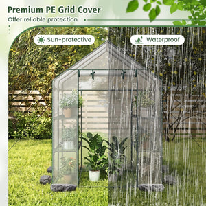 56 x 56 x 77 Inch Walk-in Greenhouse with Observation Windows-White view 8