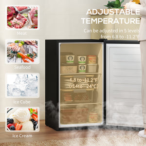 1.1 Cu. Ft. Mini Freezer, Compact Upright Freezer with Reversible Door, Removable Shelf – view 45