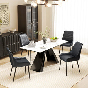 Upholstered Kitchen Chairs, Modern Dining Chairs Set of 2 with Diamond Tufting and Steel Legs for Dining – view 13