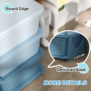 Qaba 3 Tier Kids Toy Organizer and Storage Bins with 6 Plastic Drawers