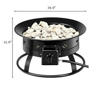 58 000BTU Firebowl Outdoor Portable Propane Gas Fire Pit with Cover and Carry Kit view 5