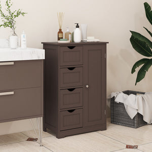 Bathroom Storage Cabinet, Floor Cabinet with Adjustable Shelf and 4 Drawers, Side Cabinet for Washroom – view 21