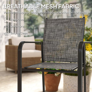Stackable Patio Chairs Set of 4, Outdoor Dining Chairs with 20" Deep Seat, All Weather Breathable Mesh – view 12
