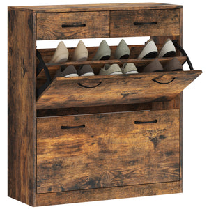 Narrow Shoe Storage with 2 Flip Drawers and Adjustable Shelves Shoe Cabinet Organizer for 12 Pairs of – view 8