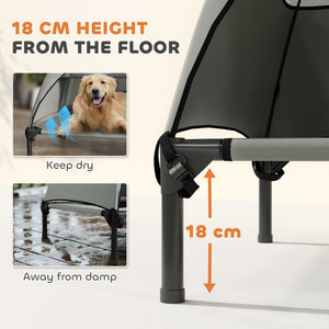 Elevated Dog Bed with Canopy Raised Dog Bed Washable Mesh Steel Frame 41.7" x 29.9" x 39"