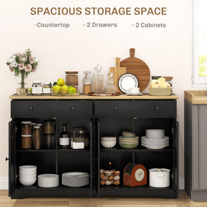 Modern Sideboard, Buffet Cabinet with Storage Drawers, Adjustable Shelves for Living Room, Dining Room, Entryway, Black