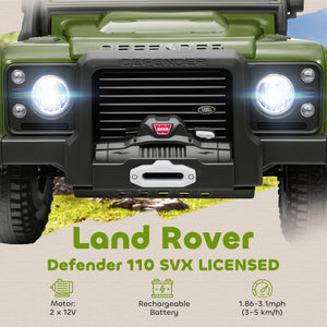 Qaba Land Rover Licensed Kids Ride on Truck with Remote Control, Spring Suspension, LED Lights, 3 Speed for Ages 3-5