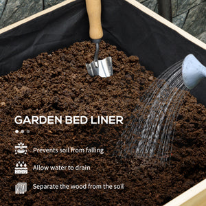 Wooden Raised Garden Bed Planter, Large Elevated Planter Box with Legs, Bed Liner and Drain Holes, Grey – view 11