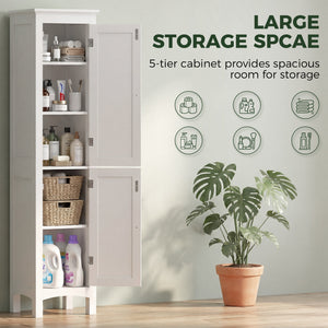 Tall Bathroom Cabinet, Freestanding Storage Organizer with Adjustable Shelves and Cupboards – view 20