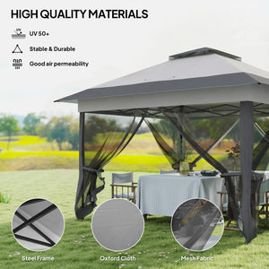 12' x 12' Foldable Pop-up Party Tent Instant Canopy Sun Shade Gazebo Shelter with Steel Frame, Dark Grey – view 5