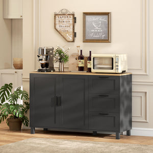 Buffet Cabinet with Soft-Close Doors, Modern Sideboard with 3 Drawers for Living Room, Kitchen – view 7