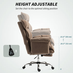 Desk Chair, Computer Office Chair with Footrest, Adjustable Backrest and Headrest, Black – view 13