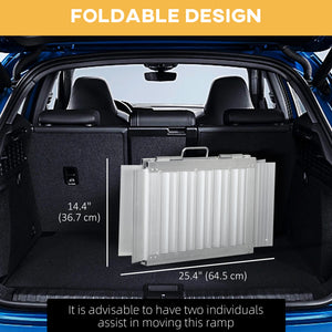2' Portable Wheelchair Ramp Aluminum Threshold Mobility Single-fold for Scooter with Carrying Handle