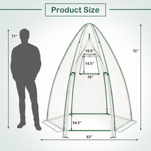 5.5 x 5.5 x 6 Feett Portable Garden Mini Greenhouse with All-Weather PE Cover-White view 5