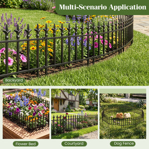 5-Pack/10-Pack Decorative Metal Garden Fence No Dig Landscape Fencing for Lawn-M view 9