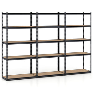 5-Tier Garage Shelving Unit 2200 LBS Metal Storage Shelves Adjustable Utility Rack-Set of 3