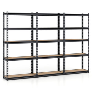 5-Tier Garage Shelving Unit 2200 LBS Heavy Duty Metal Storage Shelves-Set of 3