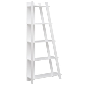 5-Tier Modern Bookshelf Narrow Vertical Display Shelf for Small Space-White