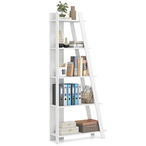 5-Tier Modern Bookshelf Narrow Vertical Display Shelf for Small Space-White view 4