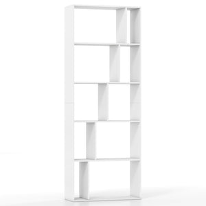 5-Tier Modern Bookshelf with Open Back and 2 Anti-Tipping Kits-White view 4