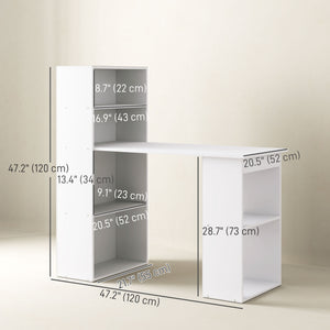 Modern Computer Desk with Storage Shelves, 47" Writing Table Workstation with Bookshelf for Home Office – view 16