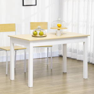 Kitchen Table, Dining Table for 4 to 6 People, 46.9" W x 27.6" D x 29.5" H, Oak
