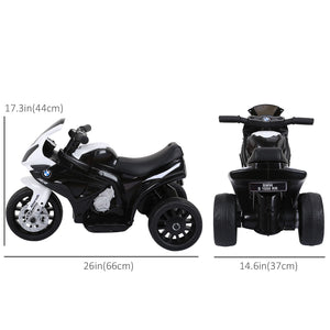 Aosom Kids Motorcycle, 6V Battery Powered Toddler Motorcycle with Headlight, Music, 3 Wheels Electric Motorcycle for Kids, Licensed BMW, Gift for Boys & Girls -