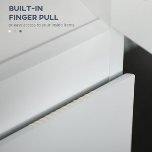 Tall Bathroom Cabinet, Freestanding Storage Organizer with Adjustable Shelves and Cupboards, 11.8" x 11" x 6", White