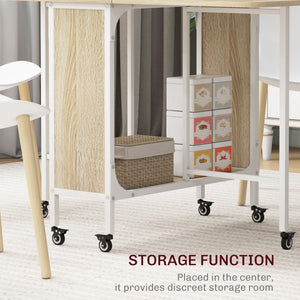 Folding Dining Table, Extendable Kitchen Table for Small Spaces with Storage Shelf and 6 Wheels – view 18