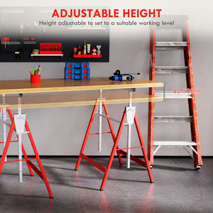 Set of 2 Adjustable Telescopic Builders Trestle, DIY Steel Work Bench Carpenter – view 17
