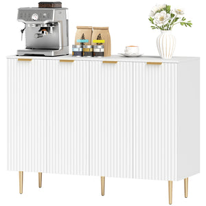 Modern Kitchen Storage Cabinet, Sideboard Buffet Cabinet with Adjustable Shelves for Hallway, Black – view 8
