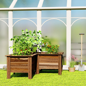 Raised Garden Bed, 47.2" x 47.2" x 19.7" Wooden Elevated Planter Box Outdoor with Legs, for Vegetables – view 13