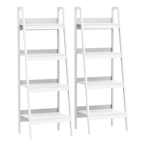 Set of 2, 4 Tier Ladder Shelf Bookcase, Multi-Use Display Rack, Storage Shelving Unit Display Stand – view 8