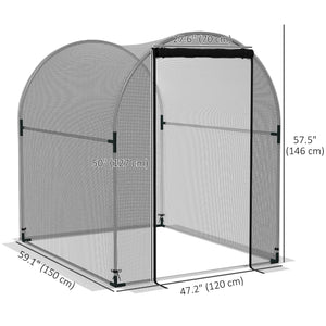 4.9' x 3.9' Crop Cage with Zipper Roll-Up Door, Mesh Plant Protection Tent from Animals with Galvanised Steel Frame