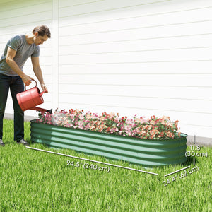 4.9 x 2 x 1ft Galvanized Raised Garden Bed Kit, Metal Planter Box with Safety Edging, Black – view 58
