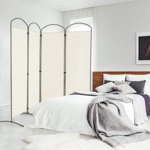 6.2Ft Folding 4-Panel Room Divider for Home Office Living Room -White view 2