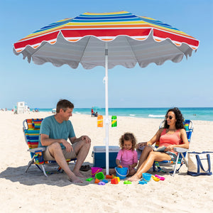 6.5 FT Beach Umbrella UPF 50+ with Sand Anchor for Garden Pool Backyard-Multicolor view 2