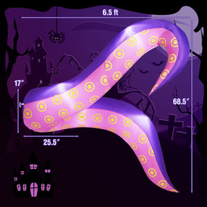 6.5 Ft Inflatable Tentacles with LED Lights and Suction Cups view 5