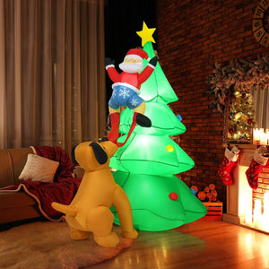 6.5 Feet Outdoor Inflatable Christmas Tree Santa Decor with LED Lights view 6