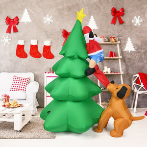 6.5 Feet Outdoor Inflatable Christmas Tree Santa Decor with LED Lights view 7