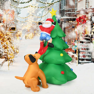 6.5 Feet Outdoor Inflatable Christmas Tree Santa Decor with LED Lights view 8