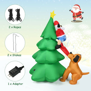 6.5 Feet Outdoor Inflatable Christmas Tree Santa Decor with LED Lights view 9
