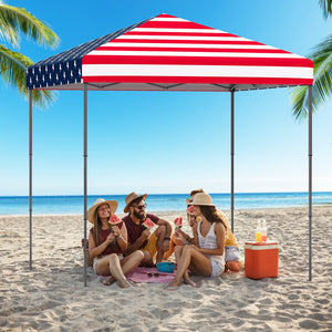6.6 x 6.6 Feet Outdoor Pop-up Canopy Tent with UPF 50+ Sun Protection-Multicolor view 2