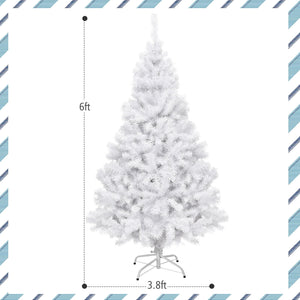 6' / 7.5' / 9' Hinged Artificial Christmas Tree with Metal Stand-6 ft view 4